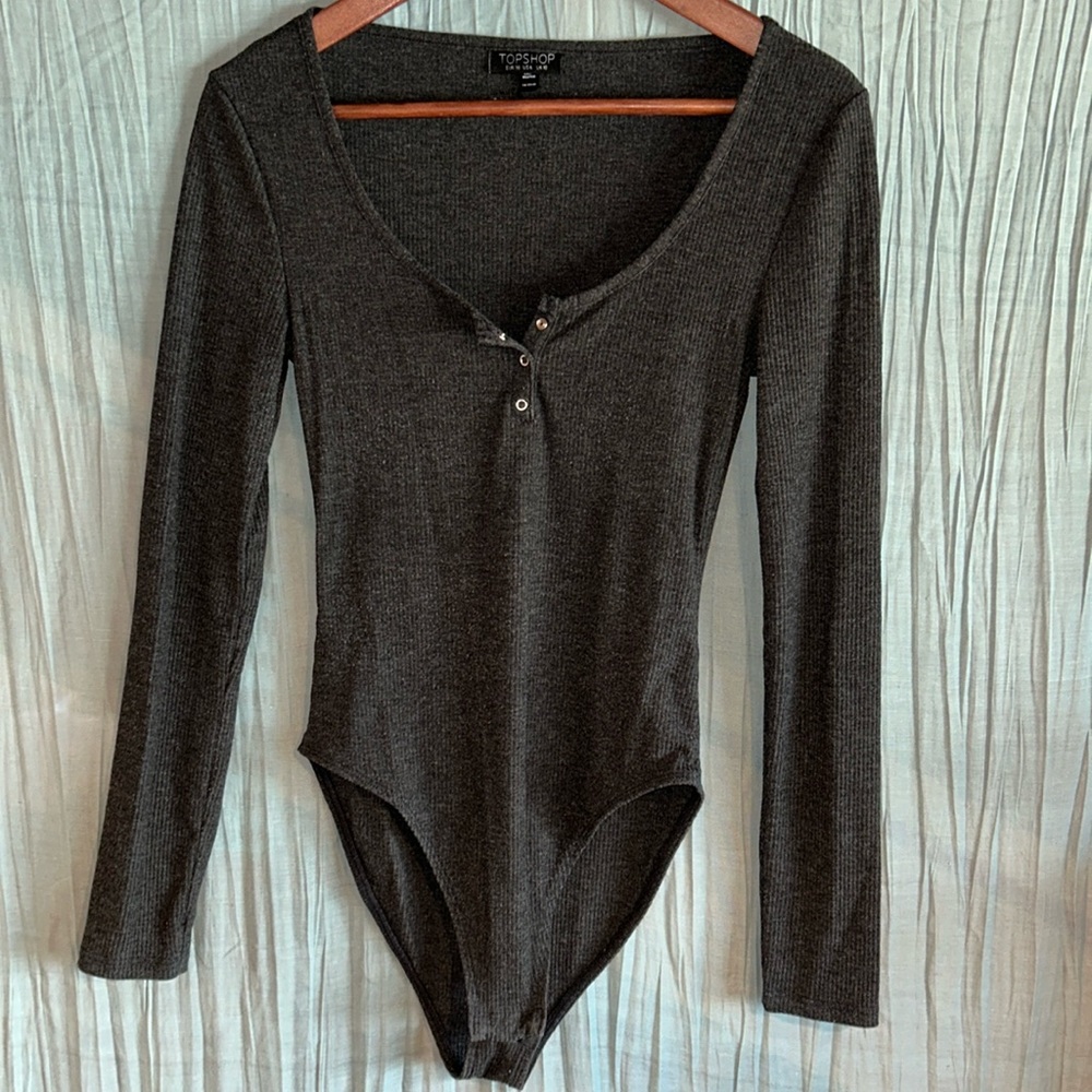 Topshop Ribbed Knit Bodysuit